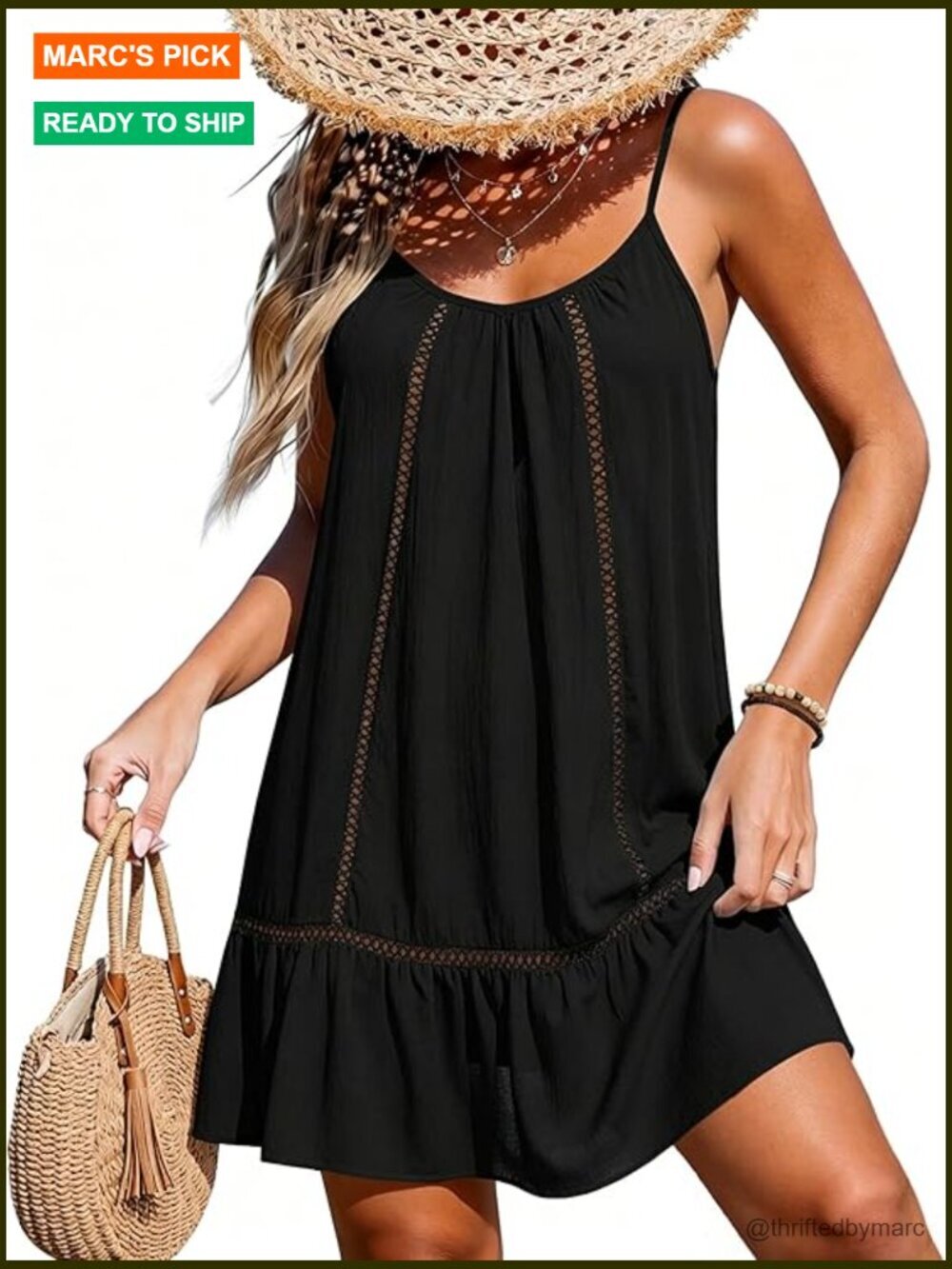 Women's Spaghetti Strap Beach Cover Up Dress Flowy Swimsuit Coverup